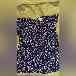 Floral blouse navy with red white flowers beautiful top